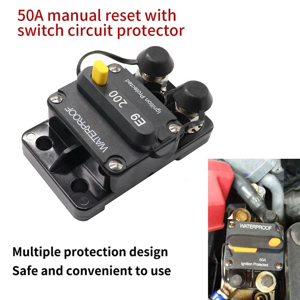 Disjoncteur DC 48V 200A Pour Voiture Et Bateau - Protection Contre Les Surcharges Et Courts-circuits - Montage Surface Facile