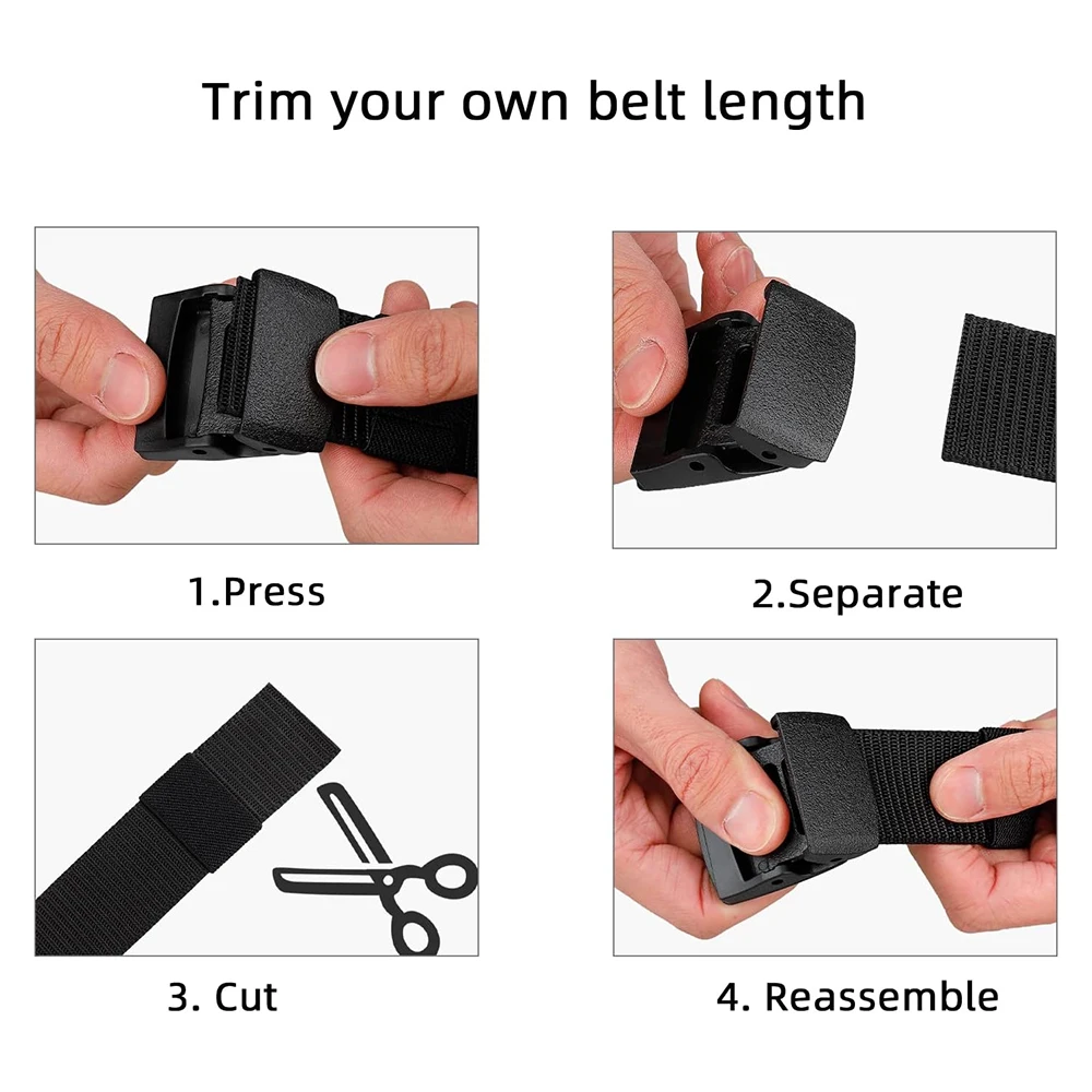 Durable Hot Selling Tactical Fashion Nylon Belt Lightweight Plastic Buckle Metal Free Tactical Belt