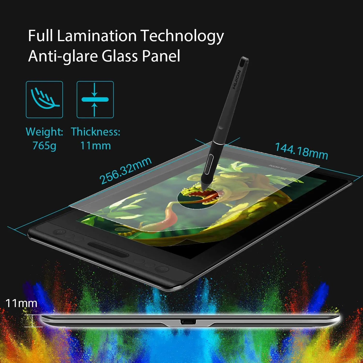 Huion Kamvas Pro 12 GT-116 5080LPI 8192 Levels Electronic Drawing