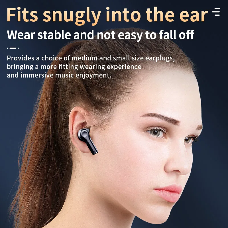 D2 LED Display Bluetooth Earphone True Wireless Headphone TWS Stereo Earbuds Sports Gaming Headset With Charging Box