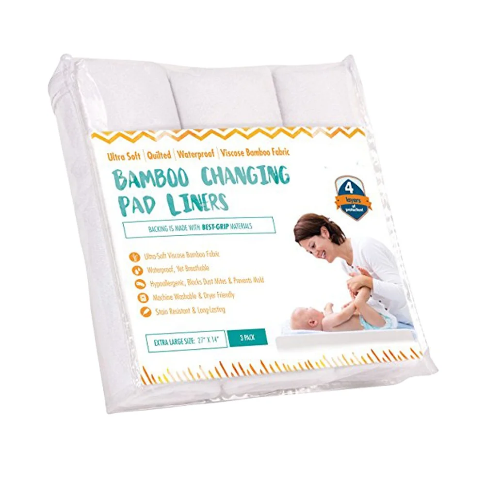 Premium Baby Diaper Soft Quilted Bamboo Waterproof Changing Pad Liners