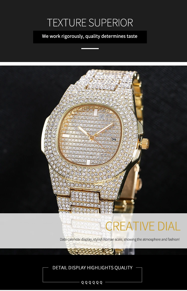 New Arrival Diamond Quartz Watch Luxury High Quality Prestige Iced Out ...