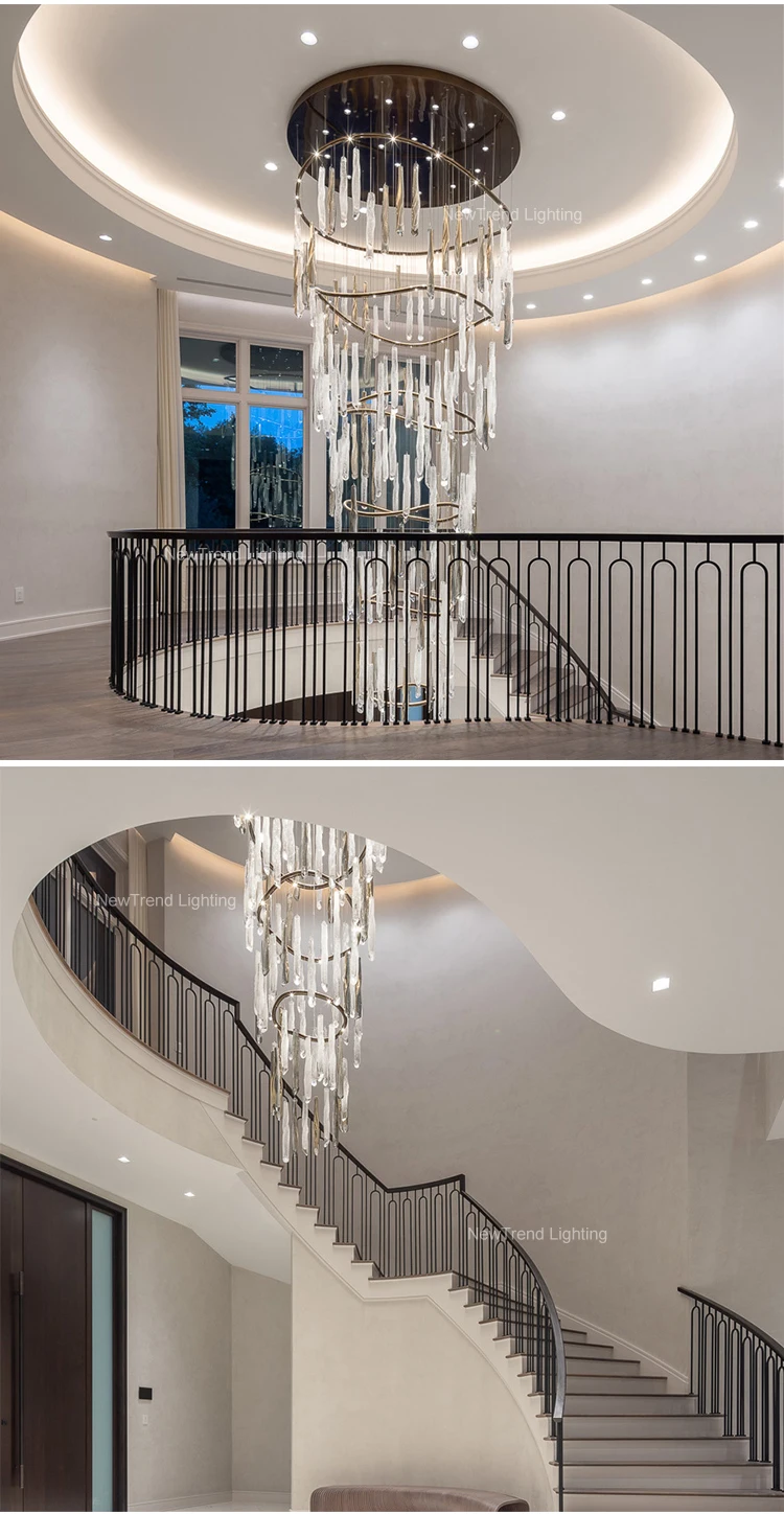 CPL-342 Professional Bespoke Indoor Decoration Lighting Hotel Villa Hall Staircase Led Chandelier supplier