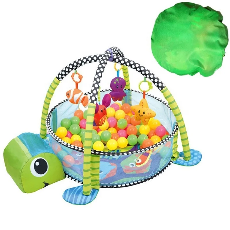 Tummy Time Baby Toy Play Gym Matte Med 6 avtakbare Leker Baby Activity Matt