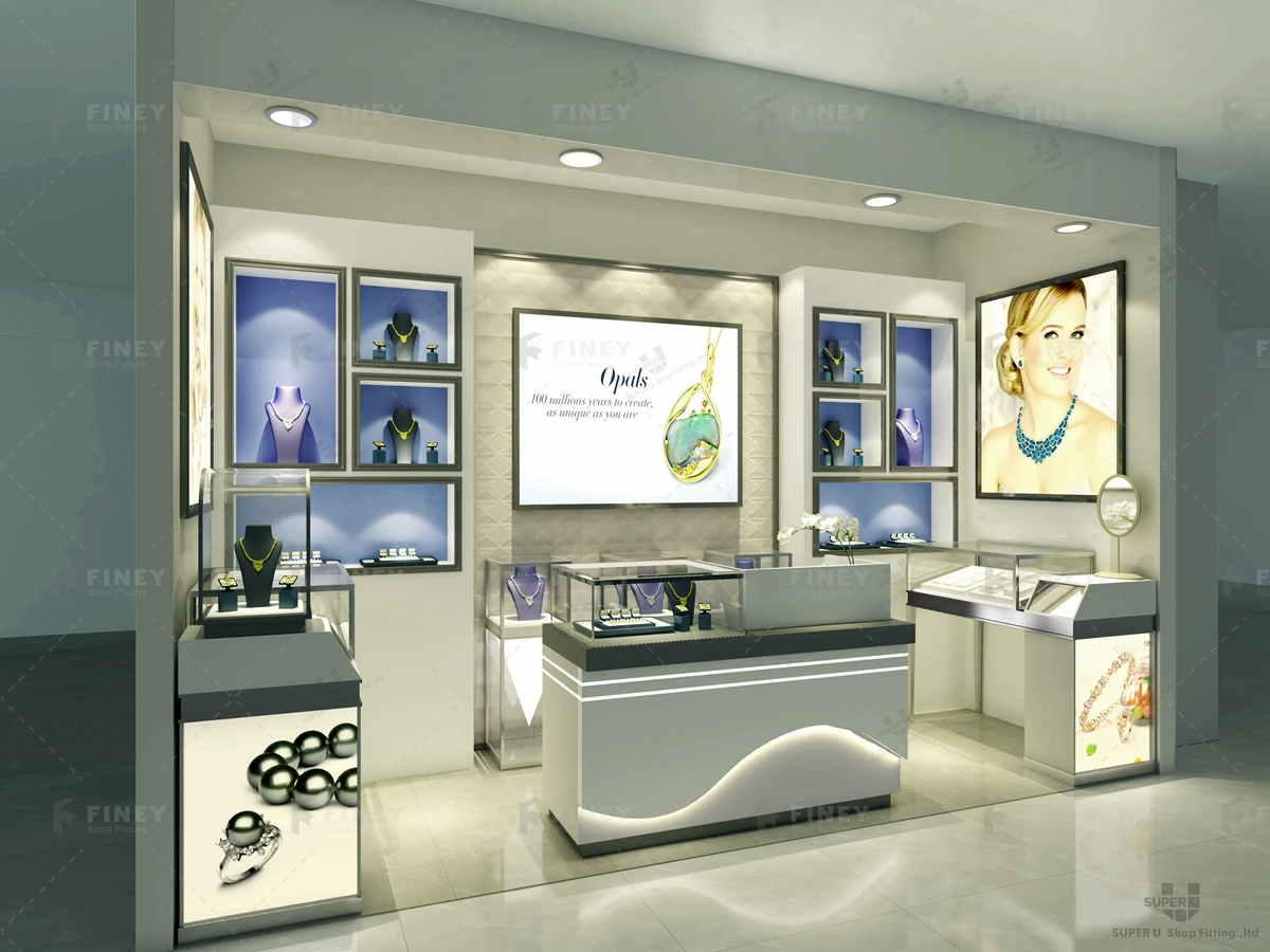 Modern Jewelry Shop Interior Design Jewellery Store Decorate Glass