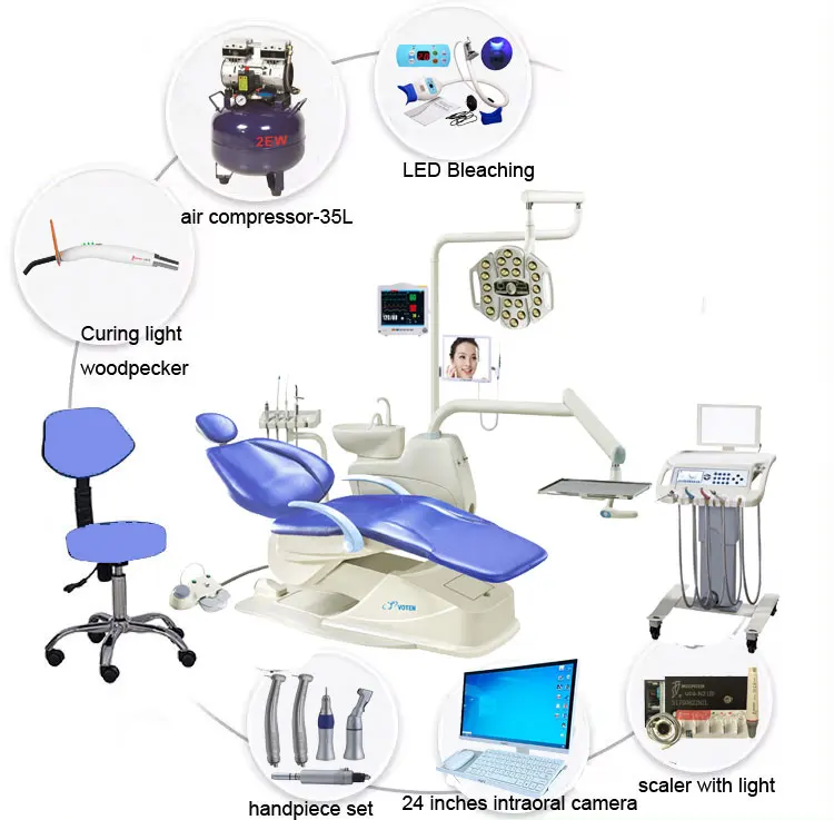 Imported motor touch button Fashionable control panel Clinic Multifunction Medical Dental Equipment dental chair