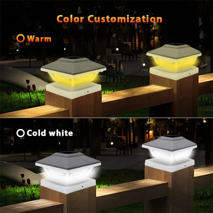 Waterproof Modern Landscape Solar Post Light Outdoor Main Gate Pillar Led Solar Power Garden Light Decoration factory