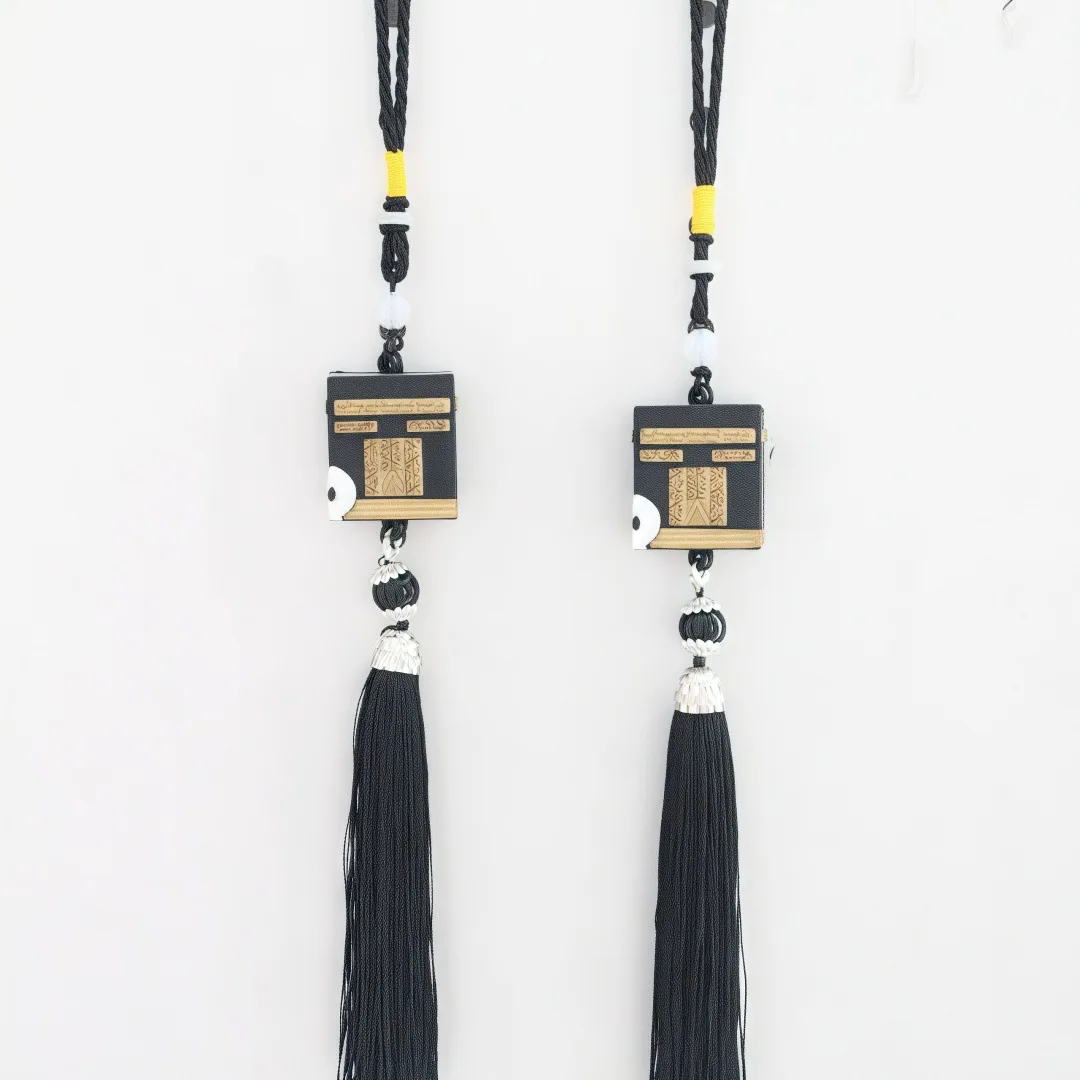 Eid Al-Fitr Resin Ornament Car-Mounted Muslim Kaaba Mosque-Shaped Rearview Mirror Pendant