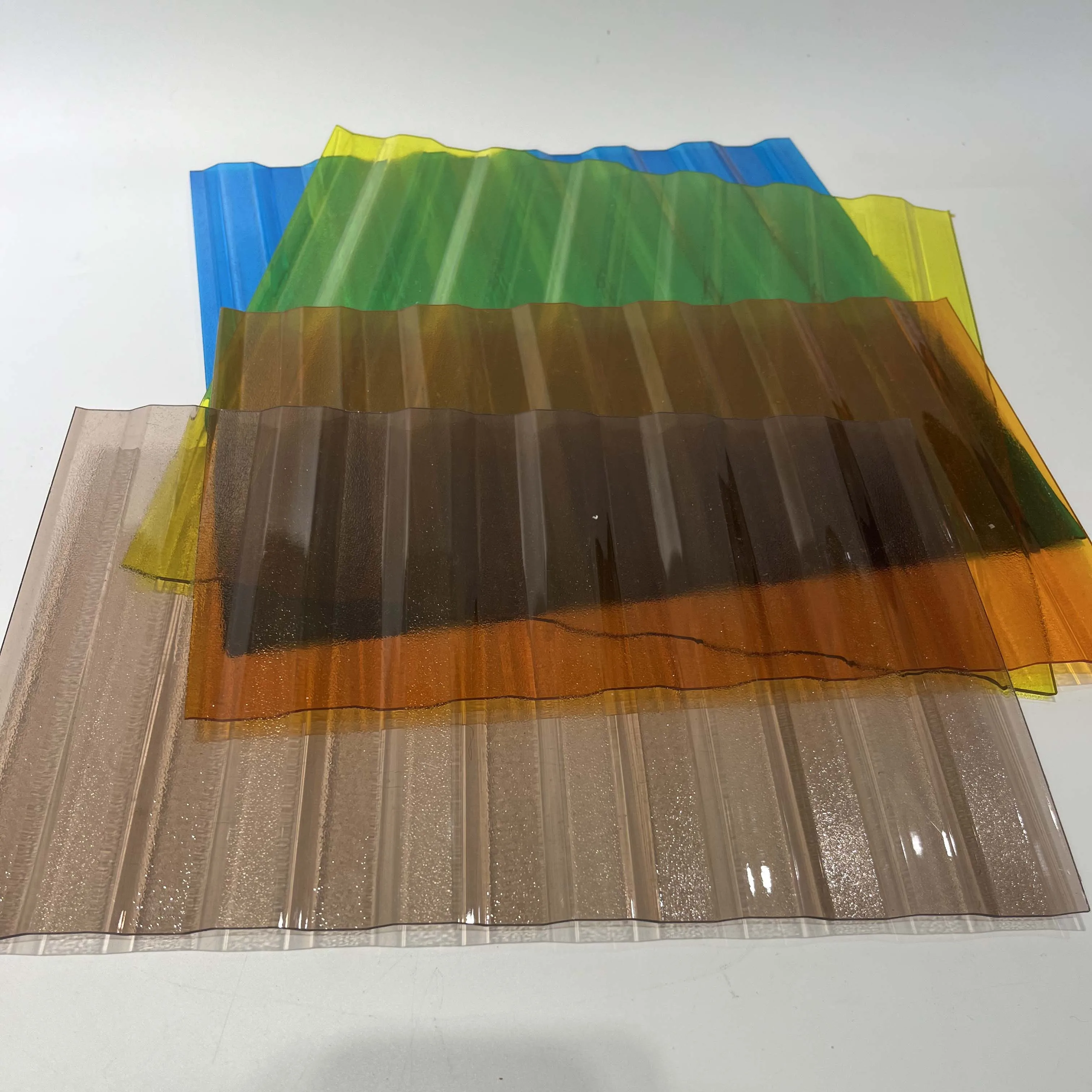 1.2mm 1.5mm Durable Clean Embossed & Corrugated Polycarbonate Roof Sheet Lichee Pattern Mini Corrugated Sheet