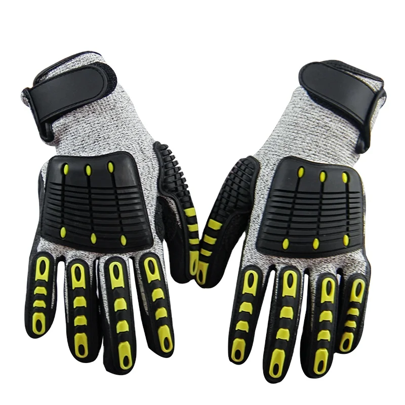 Luvas de trabalho anti-impacto, proteção industrial anticorte_voghion.com