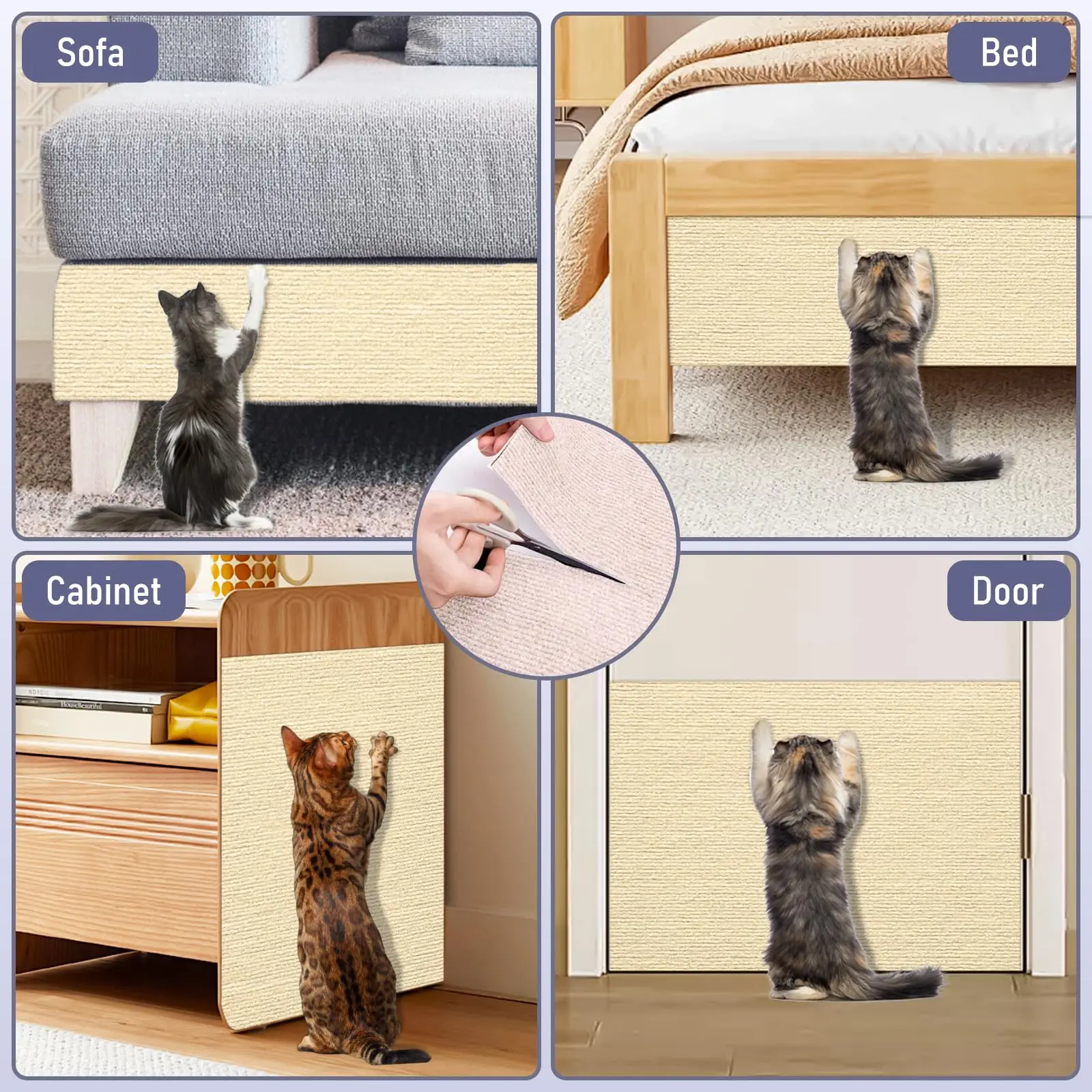 New Cat Scratching Post DIY Climbing Carpet Trimable Self Adhesive