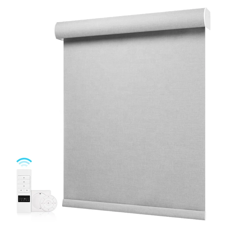 Sunscreen Remote Custom Automatic Wifi Solar Window Dual Shades Blackout Double Electric Motorized Roller Blinds Linen Blind