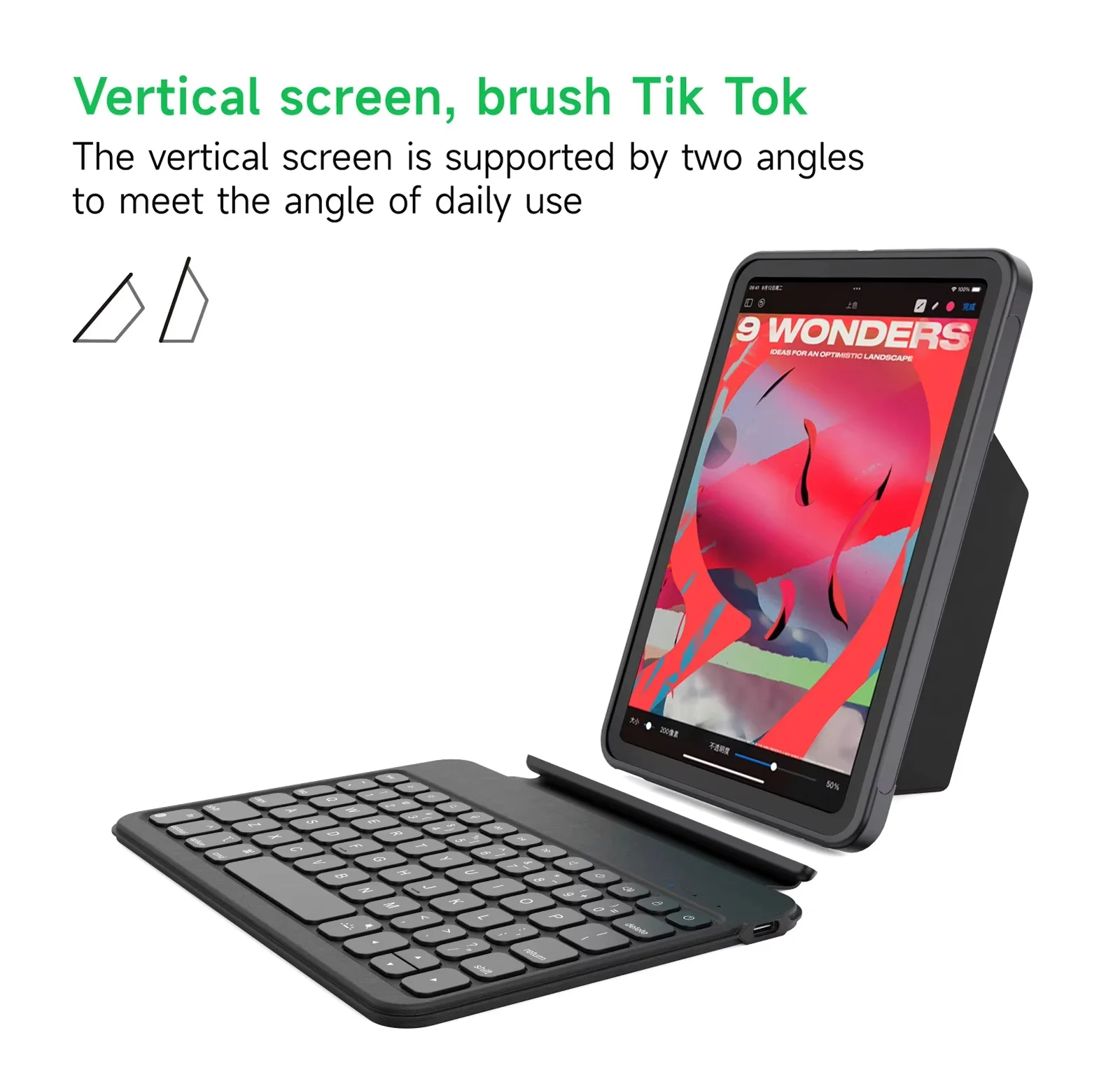 product rgb backlit detachable keyboard case for ipad mini 6th  7th gen slim lightweight cover case for kids study  work adults-3