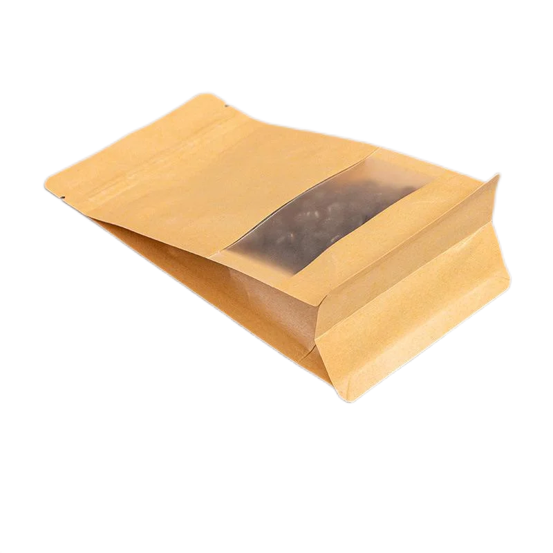 Yurui 1lb Custom Printed Plastic 12 Oz Flat Bottom Kraft Paper Coffee Bags Packaging With Valve And Zipper