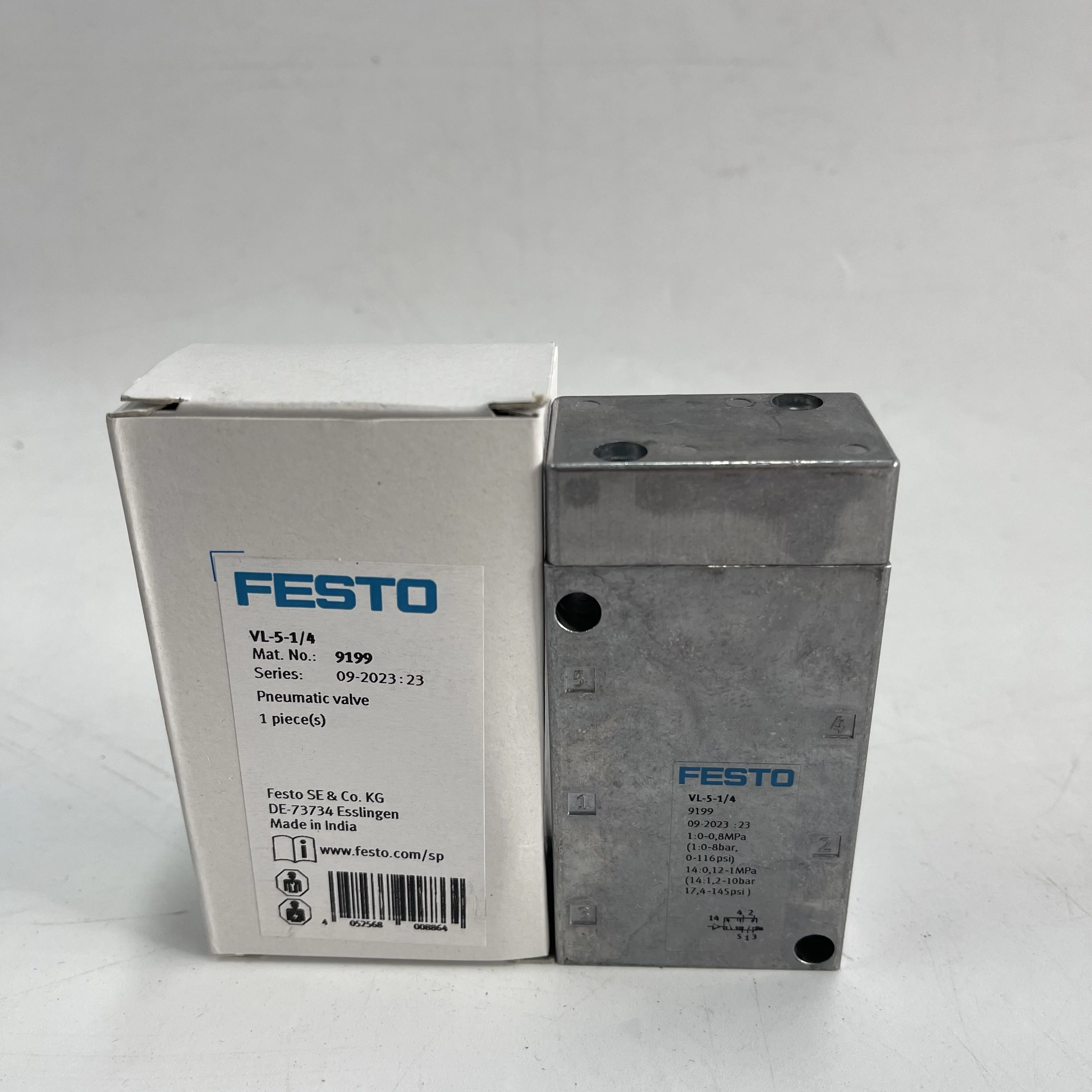 Festo Pneumatic Valve VL-5-1/4 9199 Festo Pneumatic Valve VL-5-1/4 9199