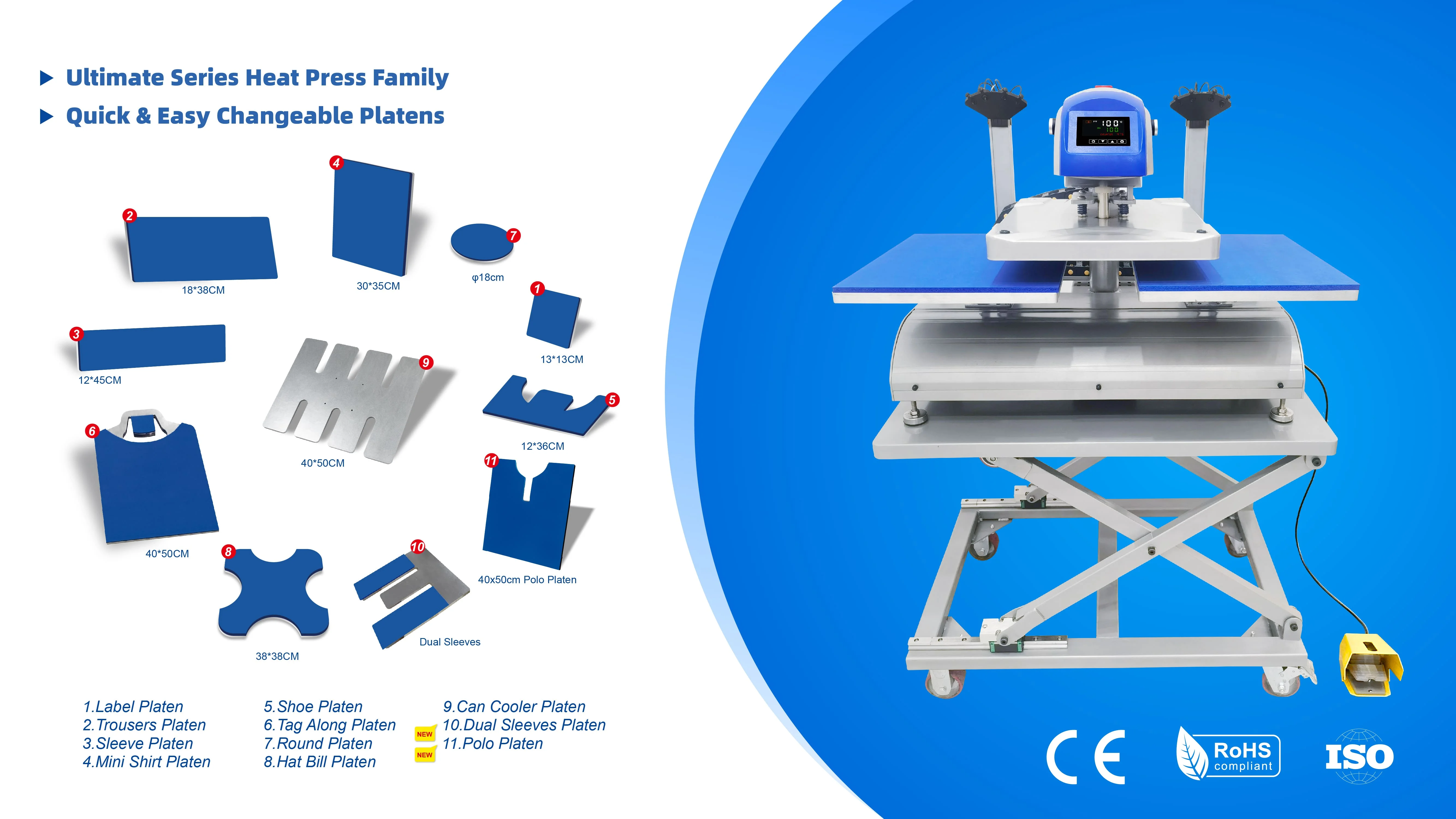 Quick Changeable Optional Heat Press Lower Plates Buy Heat Press