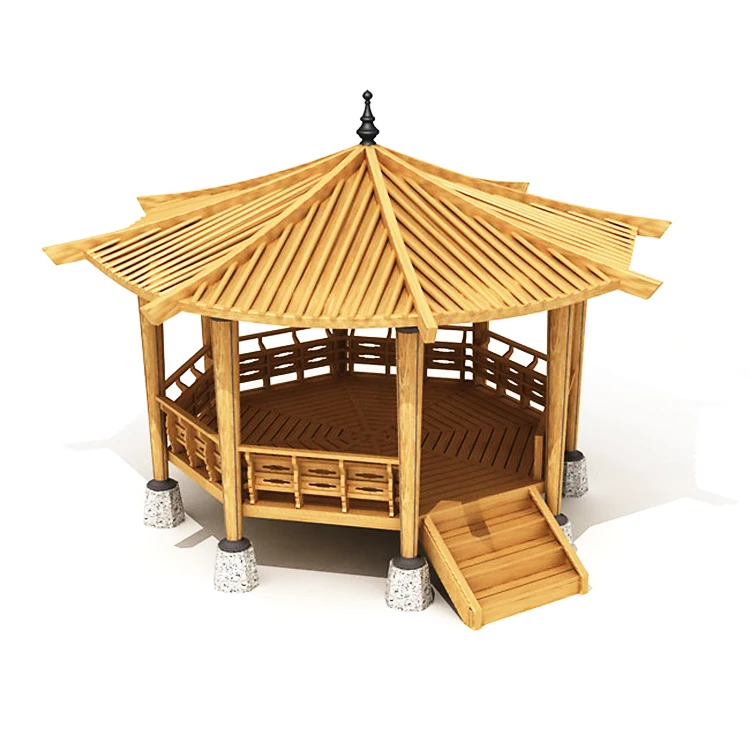 Wind Proof Gazebo With Most Popular New Design Garden Durable Wood Bamboo Gazebo