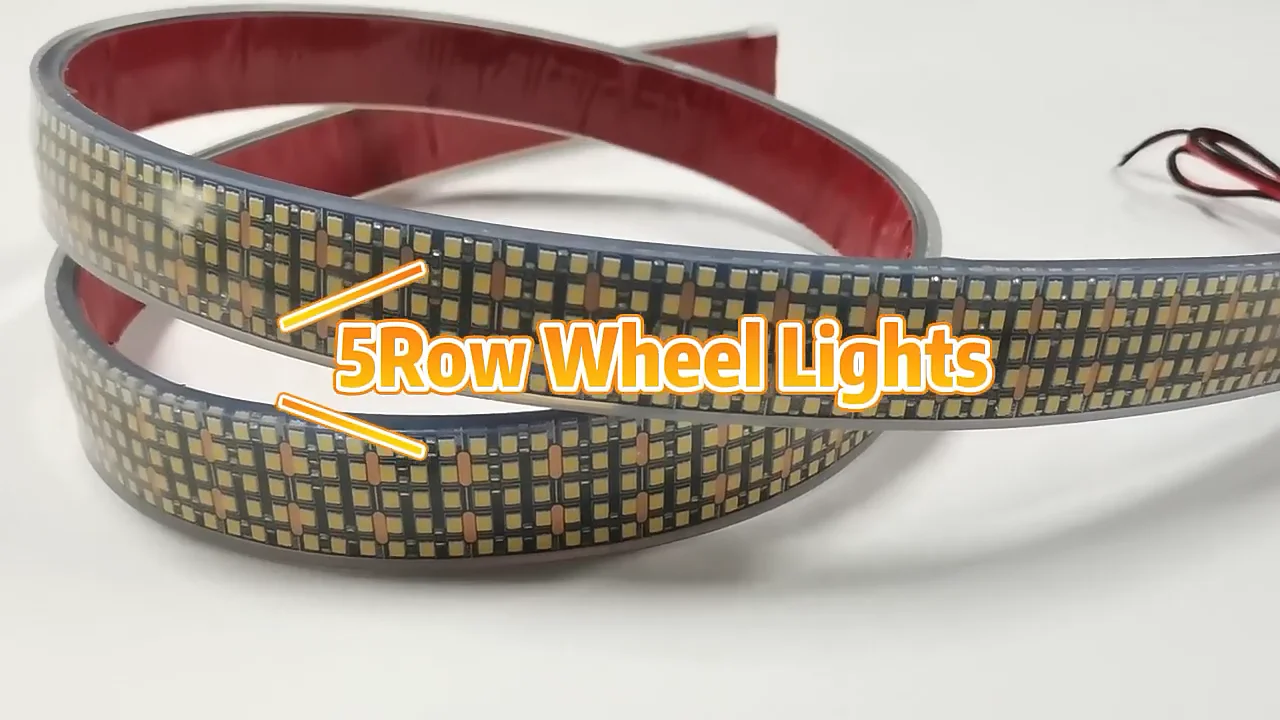 5row White Wheel Rim Light Offroad Truck Underglow Wheel Light Led Quad 5 Row Car Wheel Light