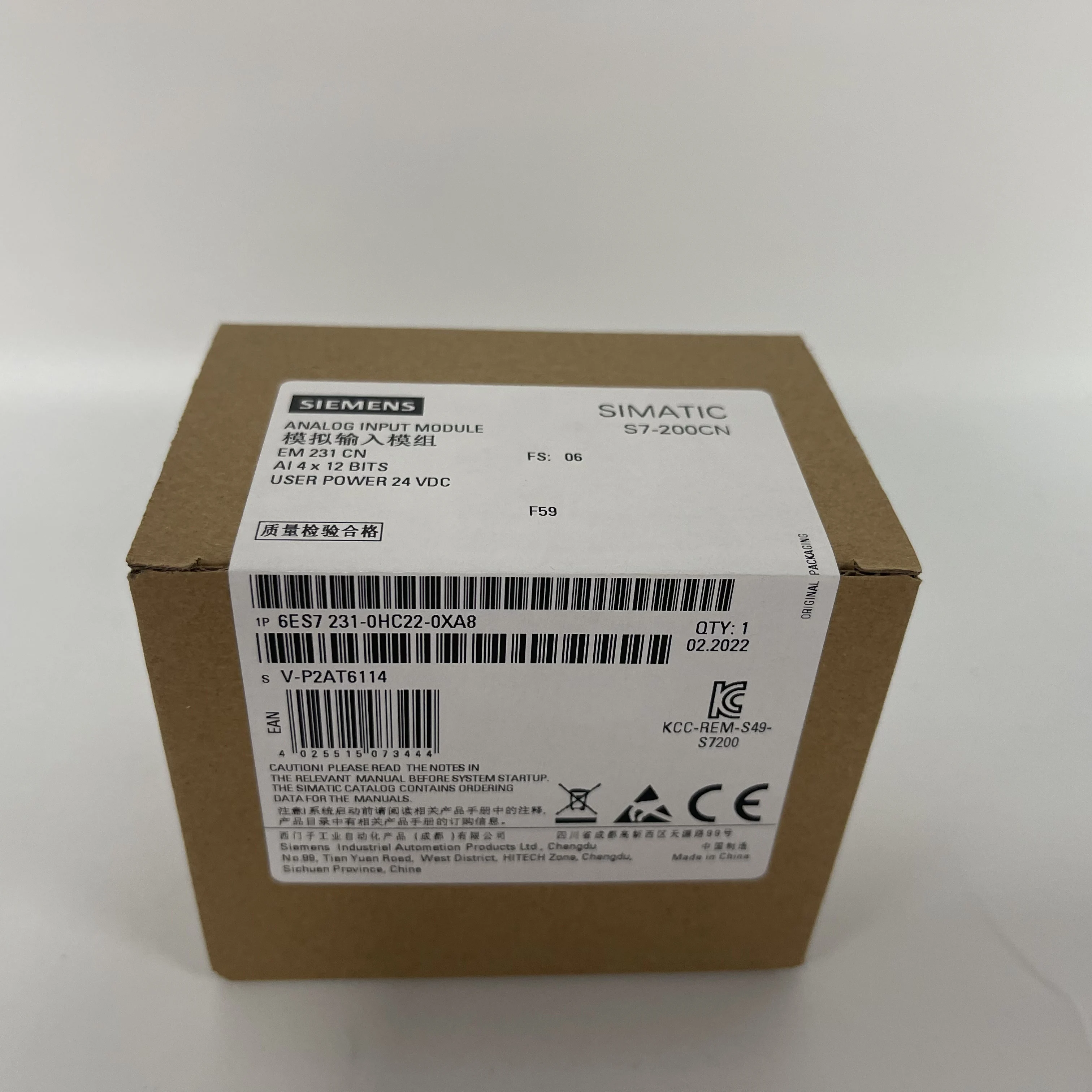 SIEMENS Analog Input Module 6ES7231-0HC22-0XA8 SIEMENS Analog Input Module 6ES7231-0HC22-0XA8