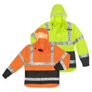 Hot Sale Waterproof Reflective Safety Orange Hi Viz Fluorescent Hivis Work Jacket