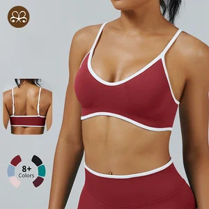 Ready to Ship Gym Wear Color Blocking Sport Bra Women Fitness Top Shockproof Yoga Wear