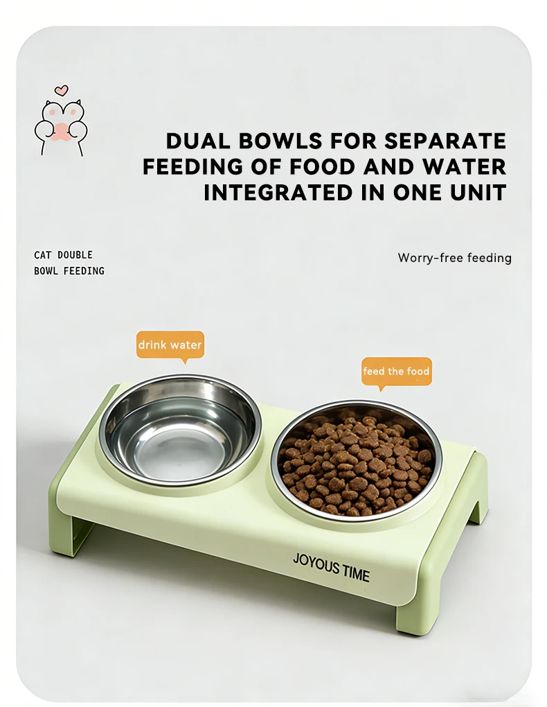 Cat Bowl Dog Bowl Pet Slow Food PP Bowl cat Water Dispenser Leak-proof Food Pet Bowl Anti-upset Pet Double Bowl details