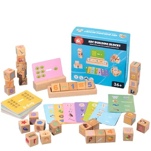 Wooden Alphabet Number Puzzle Blocks Early Learning Educational Toys for Kids Brain Development and Letter Matching