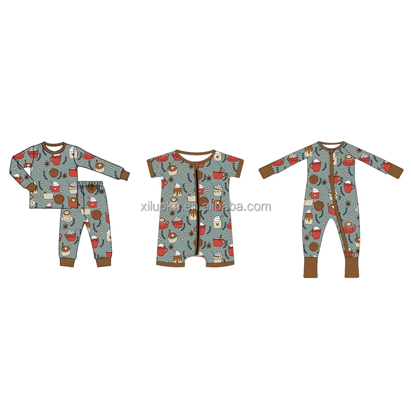 Hot Sale Bamboo Custom Print Infant Pajamas Soft Breathable Baby