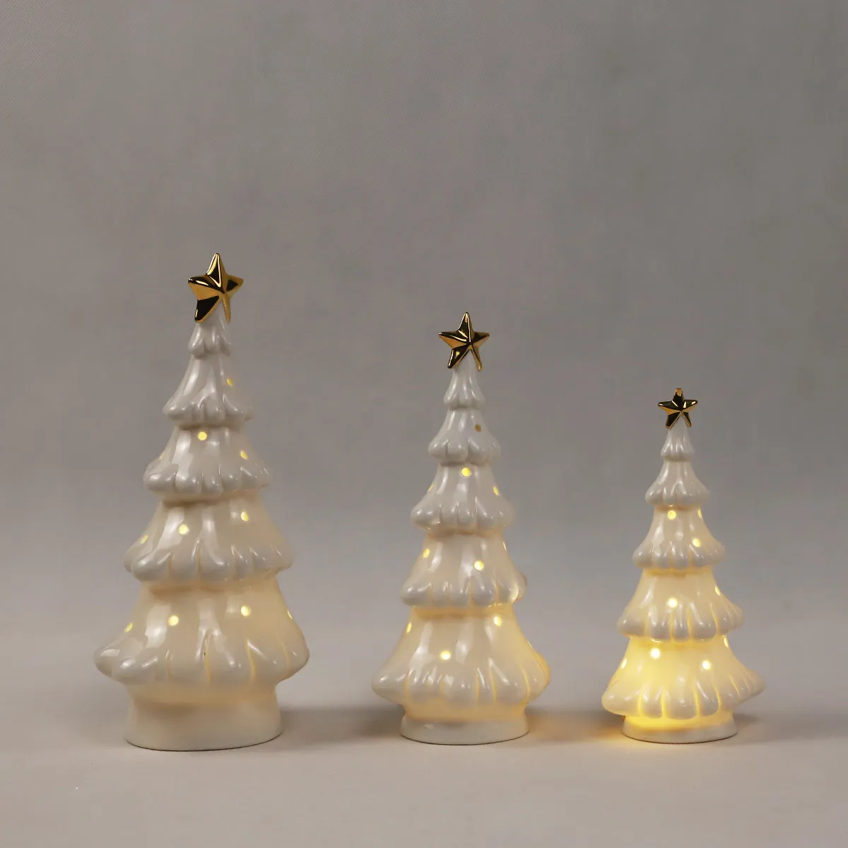 ceramic christmas decoration ornaments to paint desktop artificial christmas trees with lights