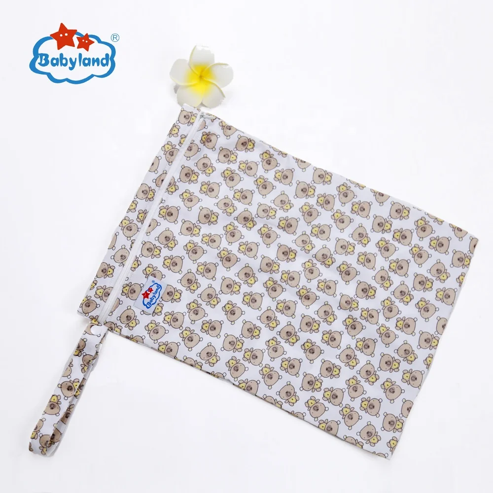 Простой тканый водонепроницаемый полиэстер PUL ПВХ молния влажная сумка для тканевых