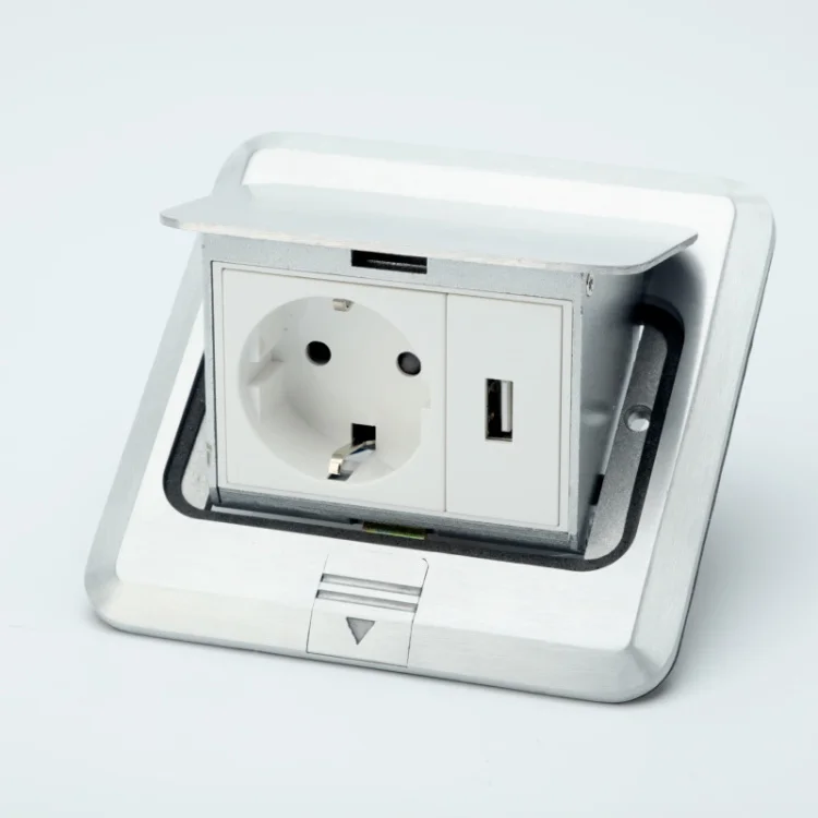 Factory - made embedded information box multifunctional universal three - hole power socket gold copper pop-up floor socket