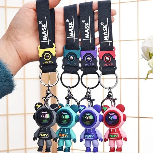 Cartoon Lightning Bear Keychain Cute Astronaut Bear Doll Keyring Bag ...