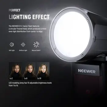 NEEWER Z1-C TTL Round Head Flash Speedlite for Canon DSLR Cameras Speedlight detail image