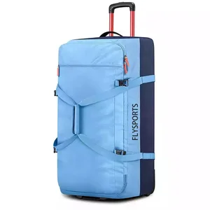 Customized 60L Waterproof Soft Roller Camping Luggage Wheeled Duffel Sports Trolley Rolling Gym Duffle Travel Bag With Wheels