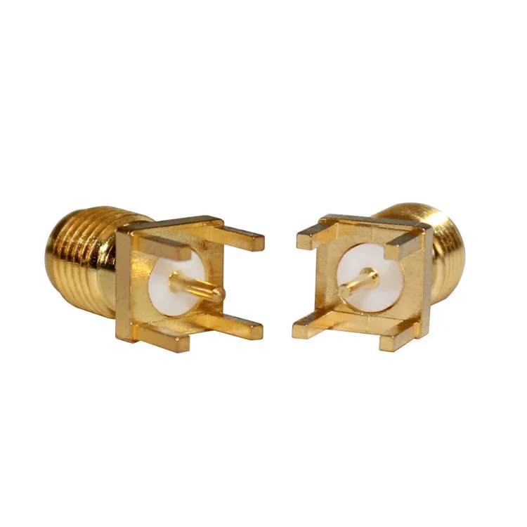 product factory supply gold plating sma ke rf connector female pcb mount sma connector-2