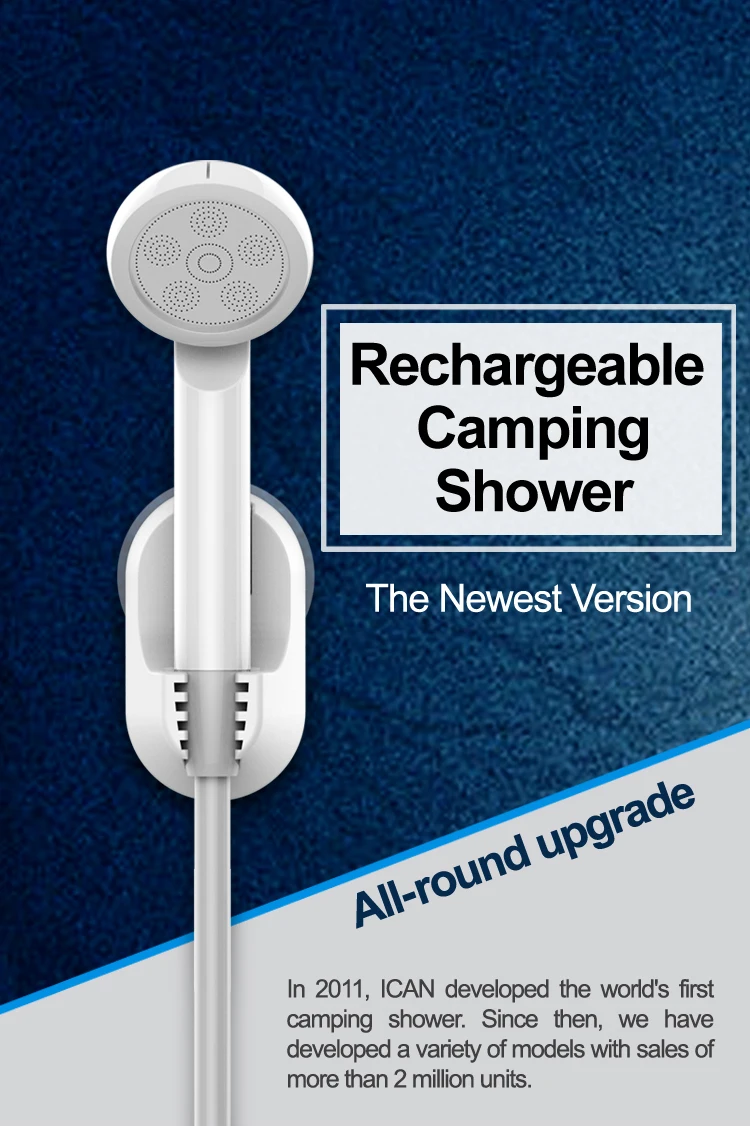 Outdoor Camping Gear High Quality Detachable Battery Rechargeable Shower Camp Portable for Camper Shower Station factory