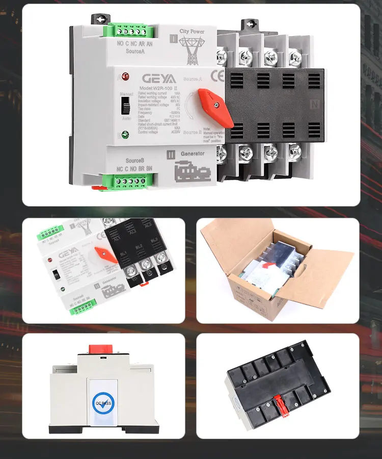 Geya W2r-100 Change Over Switch Automatic 2p 3p 4p 40a 50a 63a 100a Ats ...