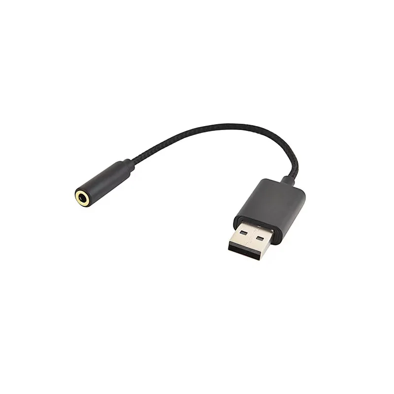 USB to Aux Cable with TRRS 4-Pole Mic-Supported USB to Headphone AUX Adapter Built-in Chip External Sound Card for PC PS4 PS5