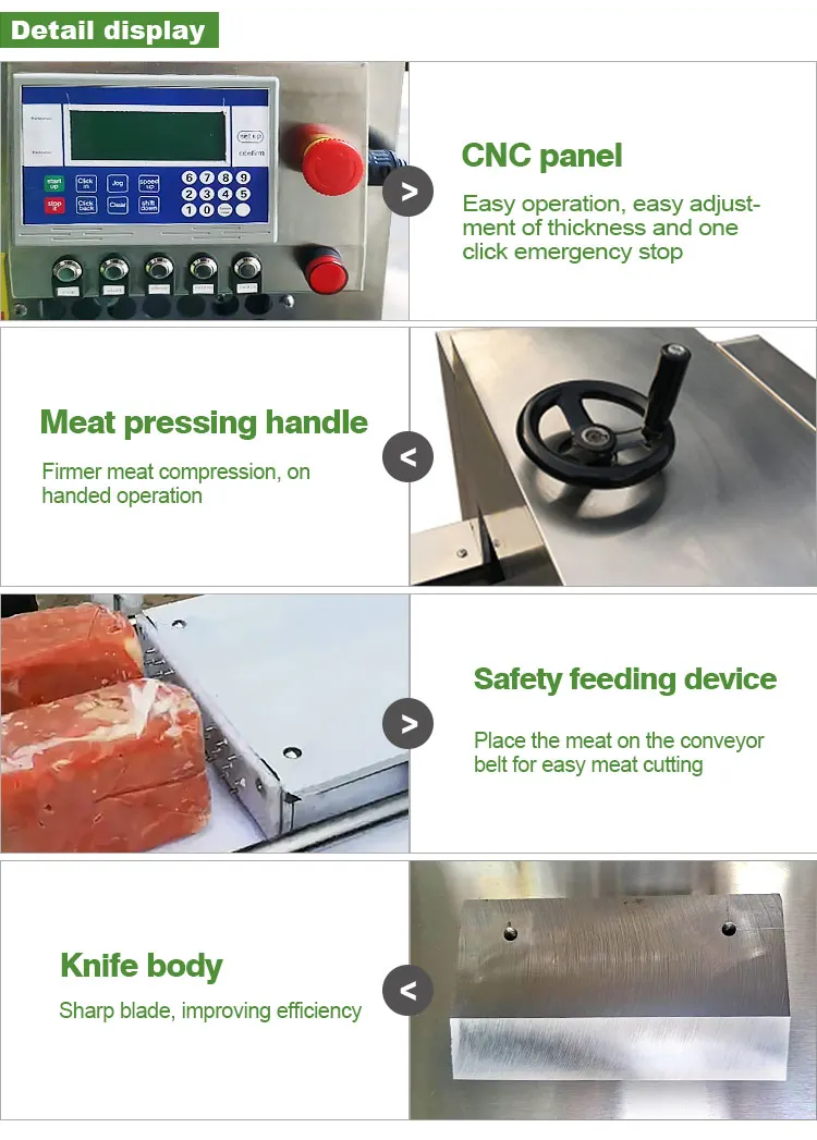 Rebanadora De Carne Fully Automatic Commercial Wide Frozen Fish Meat Bacon Slice Cut Make Slicer 4 Rolls Machine