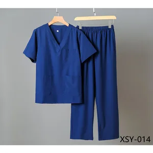 High Quality Comfortable V-Neck Short Sleeved Hospital Nurses Scrubs Set Woven Medical Uniforms for Surgical Hospitals