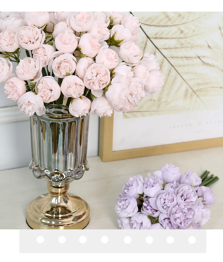 Hot Sale Amazon Silk Rose Bouquet Artificial Flowers Upscale Flowers