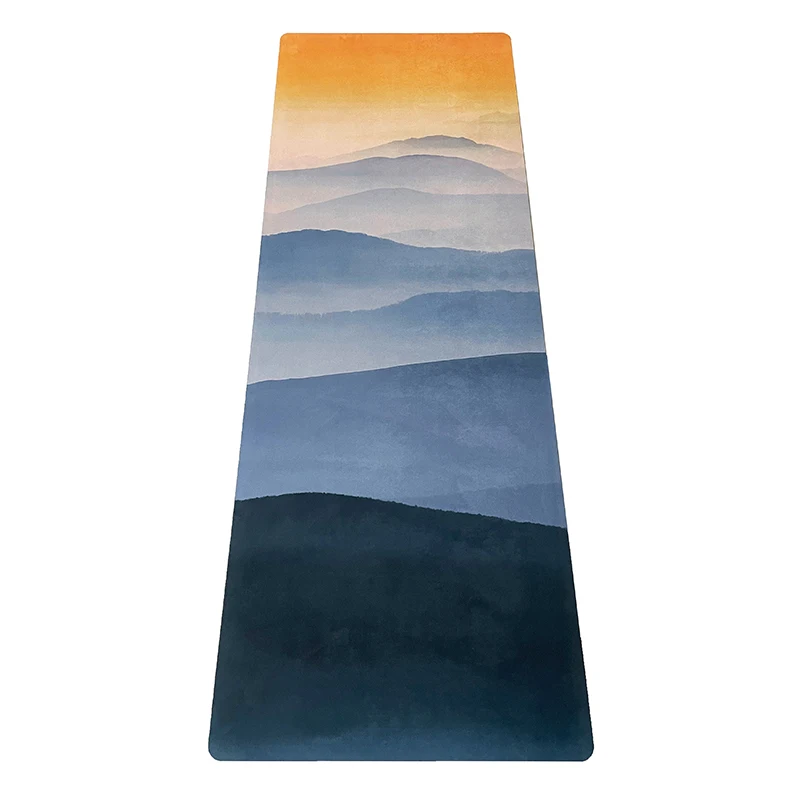 Sunset Distant Mountains Custom Printed Washable Yoga Mats China Wholesale Exercise Mat Yoga Nonslip Disposable Yoga Mats