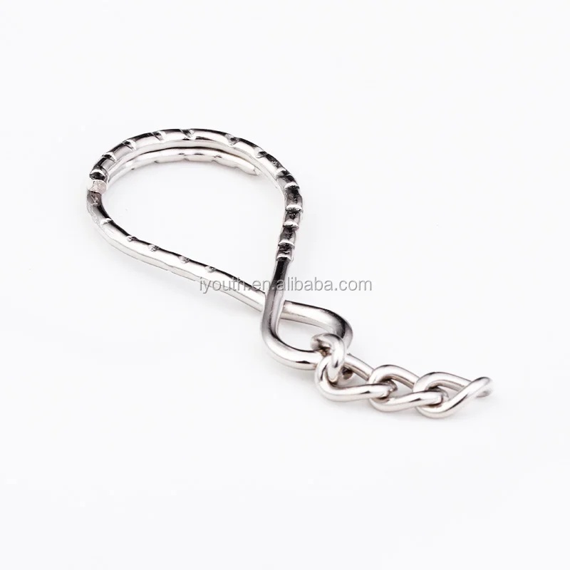New Design Surface Pattern 8-shaped Metal Keychain Parts Various Colors Figure 8 Shape Flower Ripple Split Ring for Medal