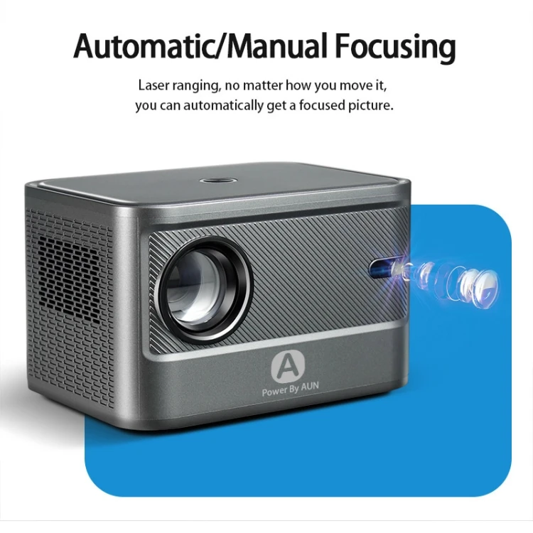 Global AUN A002 4200 Lumens 4K Android 9.0 65W TV Home Theater Portable LED Projector, Game Beamer