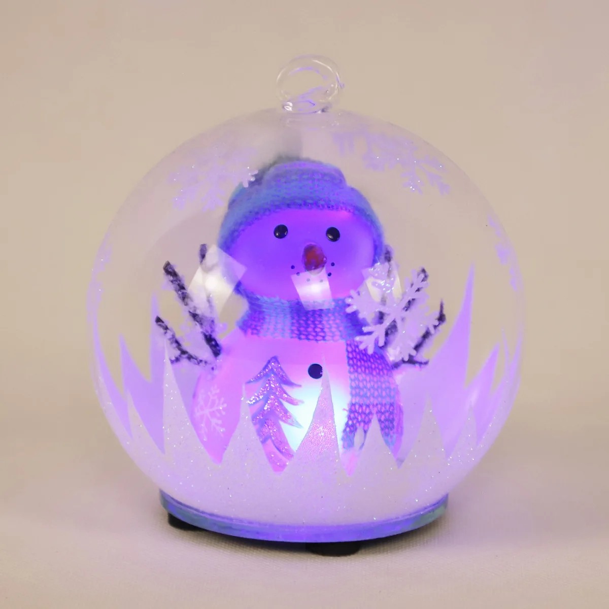 Xmas Burlywood Snowman Pattern Wooden Decor With Glass Christmas Decoration Supplies