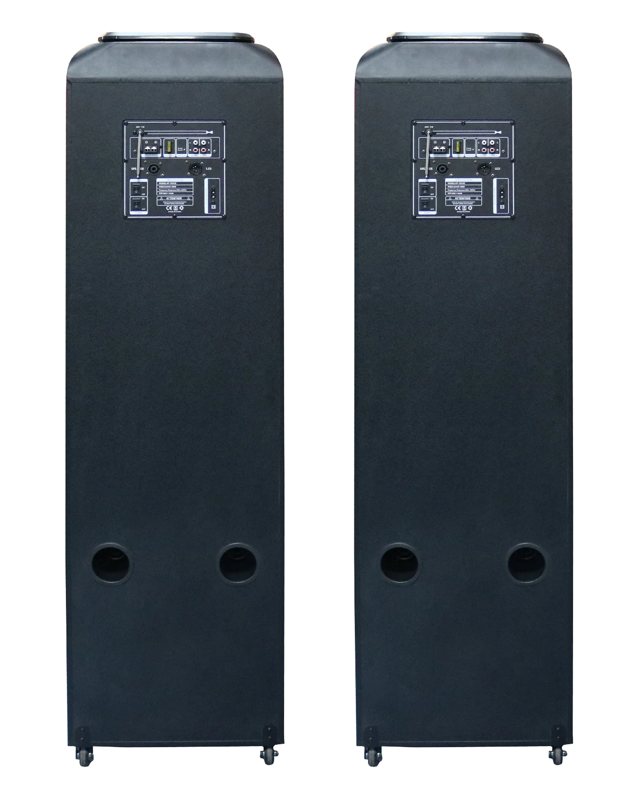 200 Watts Big Power Double 12 Inch Outdoor Wireless Trolley Speaker for Flashing Light Dj Party Trolley Speaker