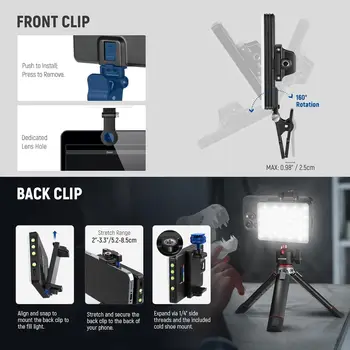 NEEWER VL67C RGB Selfie Light with APP Control 94 LED CRI97 2000mAh Cold Shoe Mount As Camera Light Portable for Phone product image
