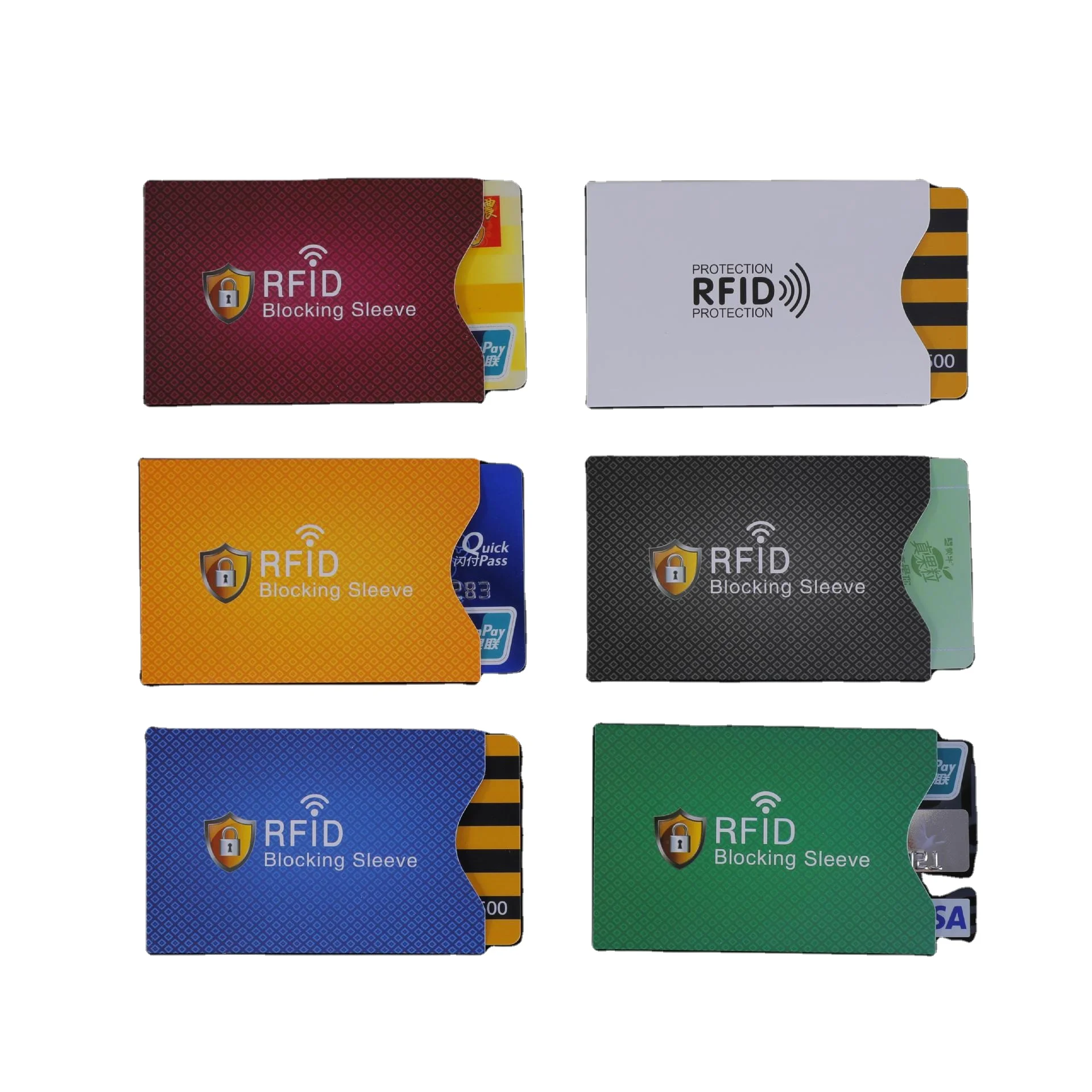 Custom Logo Slim RFID Blocking Bank Id Card Holder Sleeve Copperplate Paper Aluminum Foil Credit Visa Card Holder Protector Custom Logo Slim RFID Blocking Bank Id Card Holder Sleeve Copperplate Paper Aluminum Foil Credit Visa Card Holder Protector
