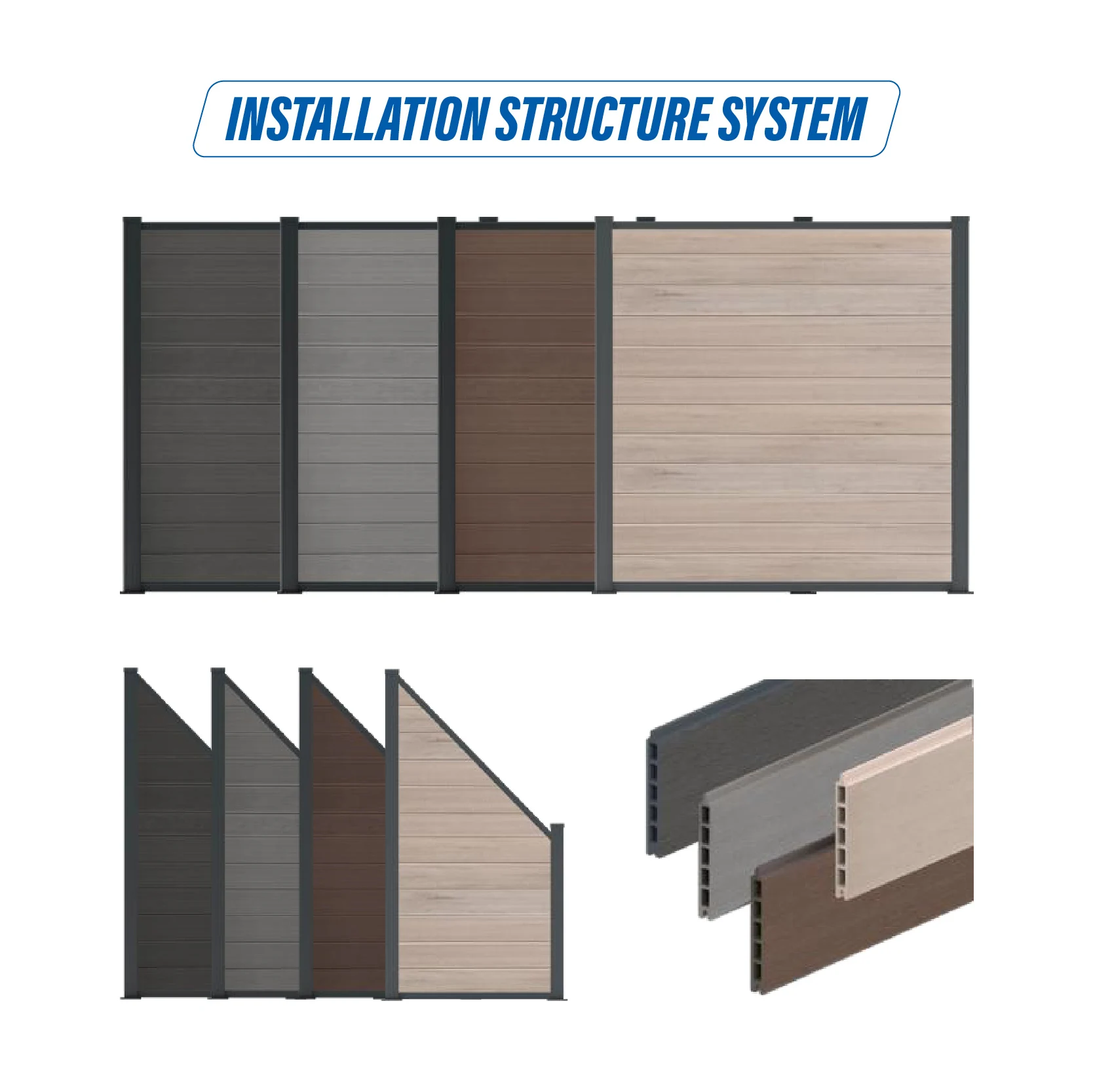 Easy Installation WPC Privacy Screen Fence Decorative Garden Fence Boards with GRS Feature Vinyl Plastic House Fence Panels