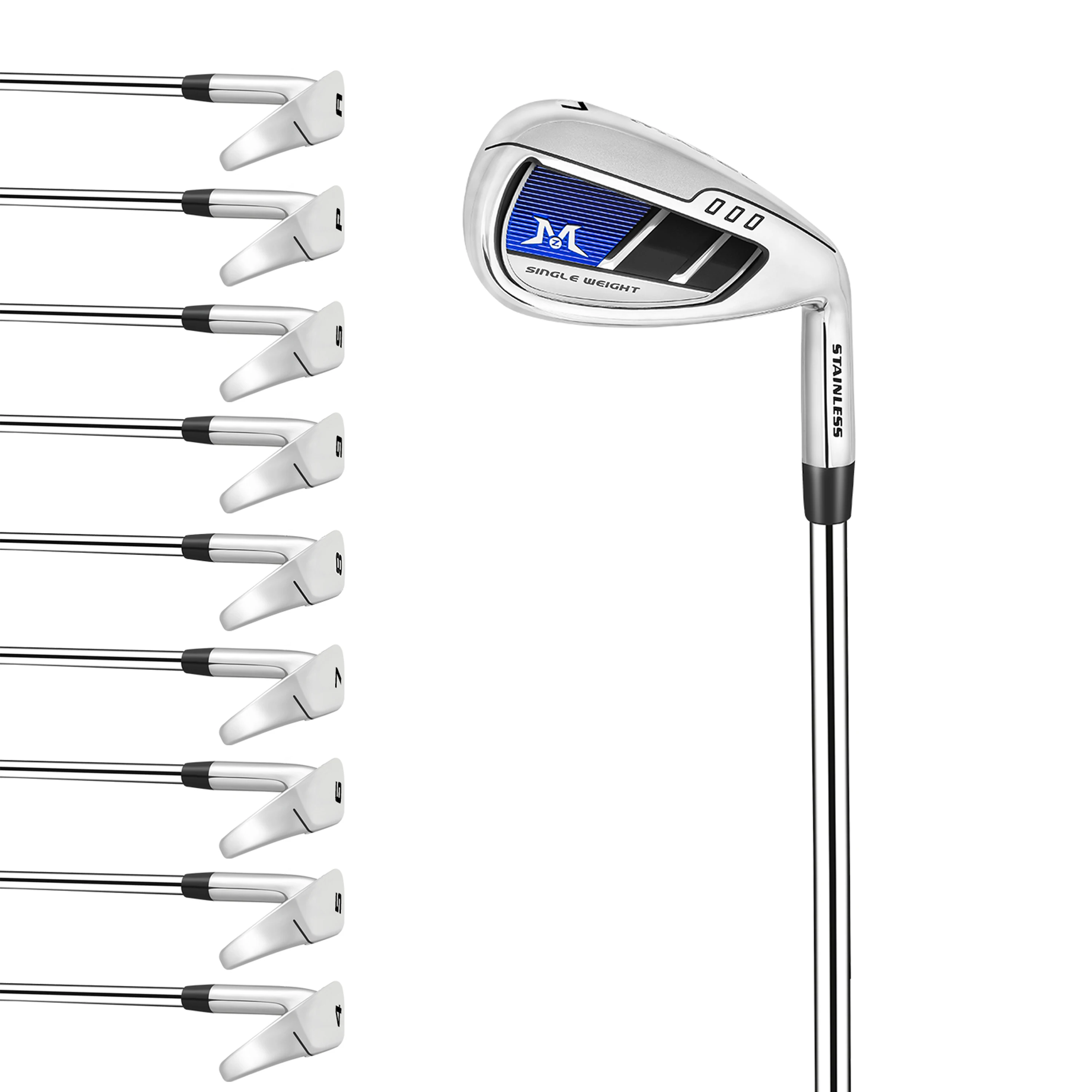 MAZEL Flex Stiff Golf Clubs - One Length Irons Set for Men